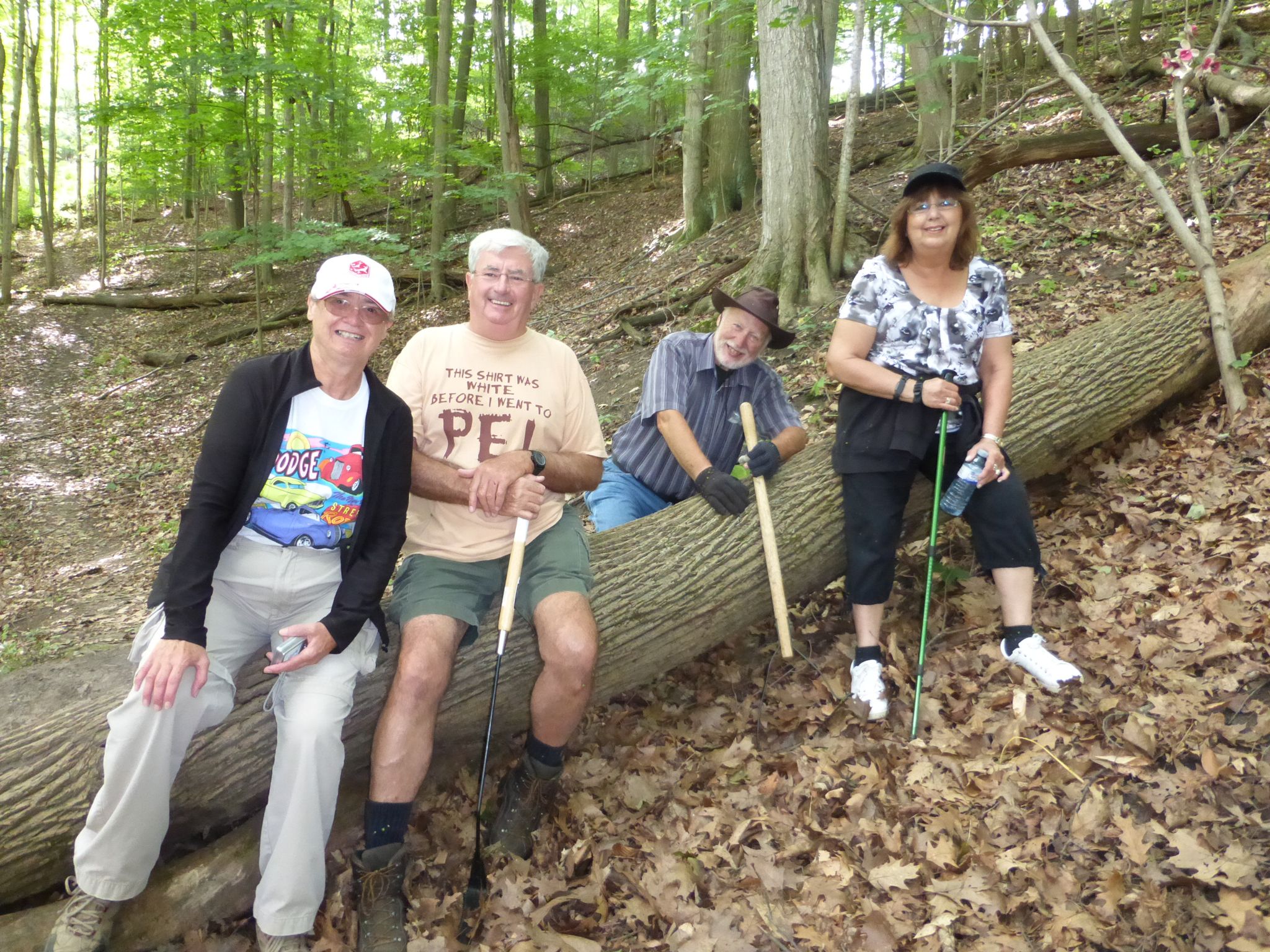 Group resting during Wednesday morning hike with bit of trail maintenance.