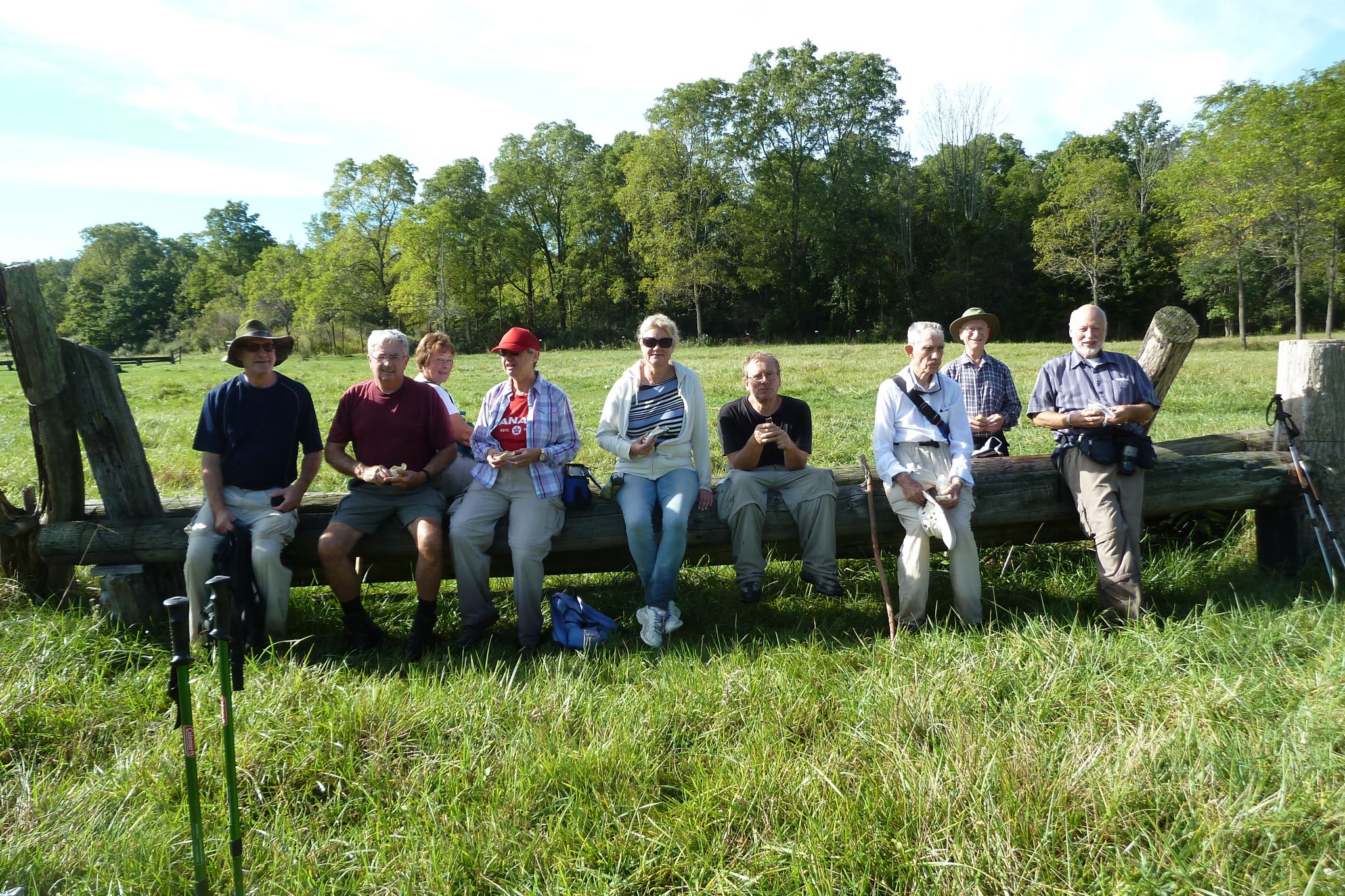 The group resting at horse farm on day 3 of our fortieth end-to-end.