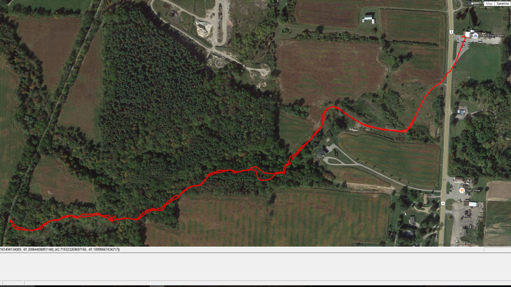 This is the route we took on the blue side trail, notice the PSTR train in top left corner.